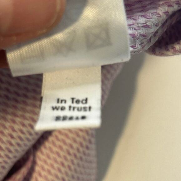 Ted Baker mens purple /pink long sleeve button up endurance shirt size 17.5 - Picture 9 of 13